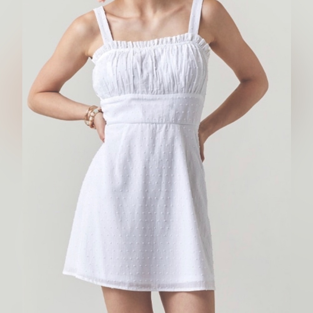 [mi ami] Dotted White Mini Dress - Size S